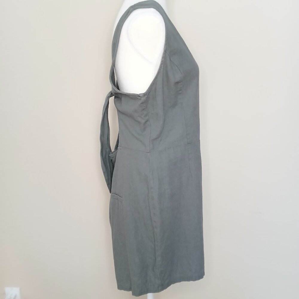 Dynamite Linen Blend Tie Back Romper Shorts Size Large - Picture 3 of 5